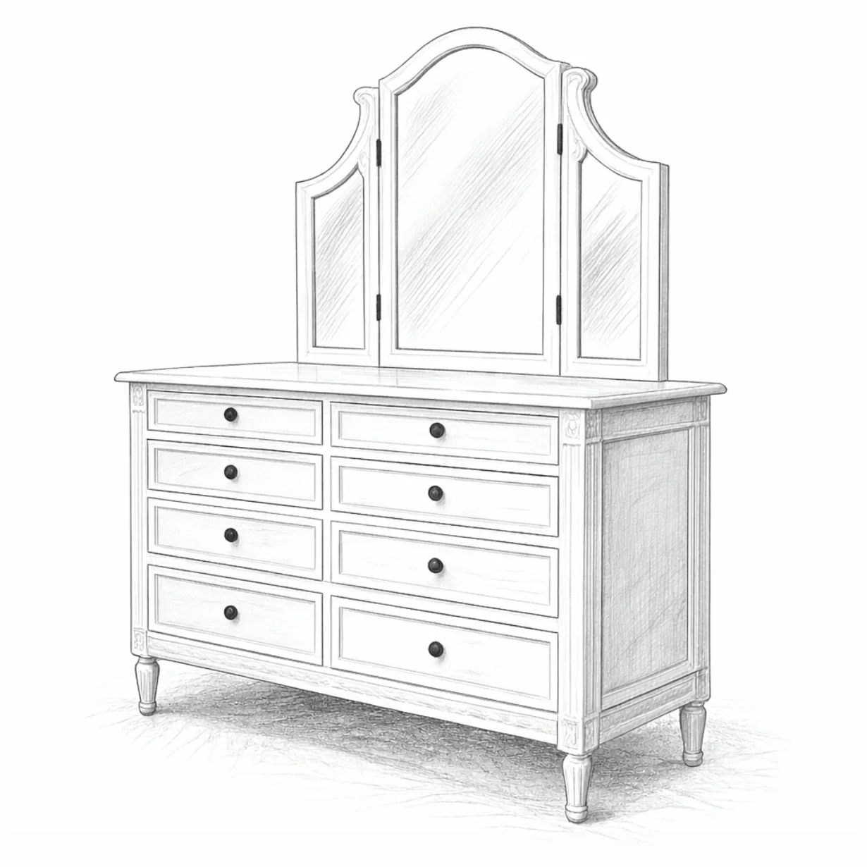 Andorra Dressing Table with Mirror - Image 3